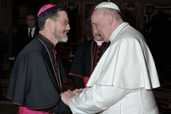 Bishop Luiz Fernando Lisboa of Pemba Diocese with Pope Francis in Rome. / Facebook Page/Diocese of Pemba