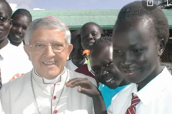 Late Bishop Caesar Mazzolari with some students in South Sudan's Rumbek Diocese. Credit: Diocese of Rumbek