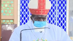 Bishop Joseph Obanyi during Holy Mass at the Holy Family Basilica Nairobi, Kenya Sunday, May 17, 2020.