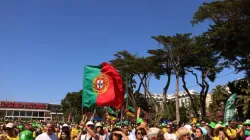 Outdoor Mass with the WYD Lisbon 2023 volunteers as they prepare for World Youth Day to begin Aug 2. | Photo courtesy of Patricia Neves