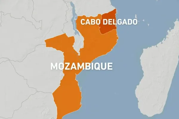 Map showing the troubled region of Cabo Delgado in Mozambique. Credit: Public Domain