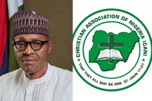 President Muhammadu Buhari/Logo of the Christian Association of Nigeria (CAN). Credit: Courtesy Photo