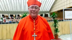 Cardinal Jean-Claude Hollerich, the relator general of the 16th Annual General Assembly of the Synod of Bishops. | Daniel Ibáñez/CNA