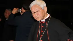 Cardinal Joseph Zen Ze-kiun departs the Pontifical Urbaniana University in Rome, Nov. 18, 2014. | Bohumil Petrik/CNA.