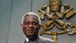 Cardinal Turkson at the Vatican Press Office. Bohumil Petrik/CNA.