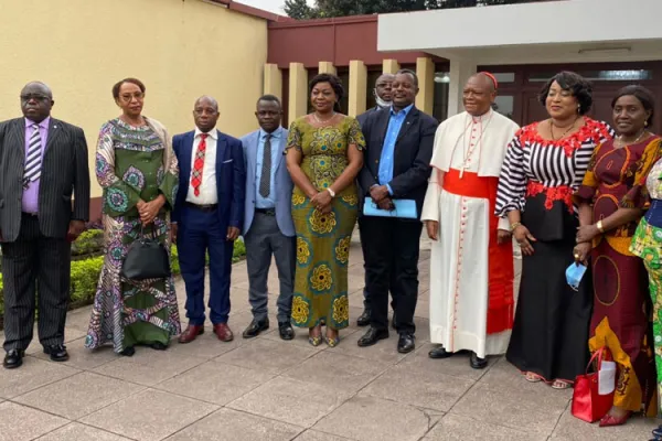 Members of the Caucus of Catholic Parliamentarians with Fridolin Cardinal Amobongo. Credit: Archdiocese of Kinshasa/Facebook