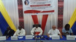 Philippe Cardinal Ouédraogo (Center) alongside members of the Organizing Committee at a Press Briefing in Ouagadougou, Burkina Faso, on October 17, 2019