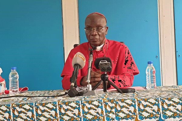 Jean Pierre Cardinal Kutwa, Archbishop of Abidjan during the August 31 press conference in Ivory Coast's economic capital, Abidjan.