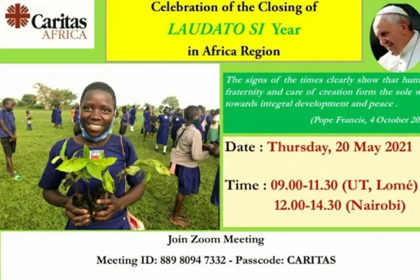 A poster announcing the May 21 webinar closing celebrations making the Laudato Si Year in the Africa region. Credit: Courtesy Photo