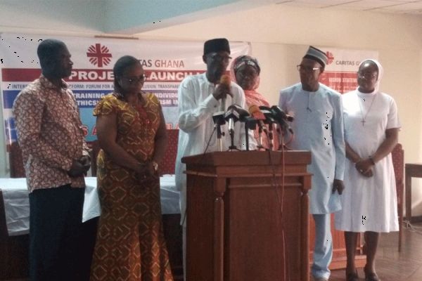 Sheikh Armiyawo Shaibu, the spokesperson of the Office of the National Chief Imam launching the ETHICS Against Vigilantism projects at the Christ the King Parish, Accra February 28, 2020. / Kelvin Agboagye