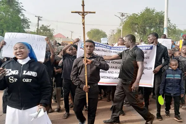 Catholics in Nigeria's Sokoto Diocese participating in Prayer Protest called by the Bishops on Ash Wednesday, February 26 2020. They are wearing black  in solidarity with many kidnapped and killed persons in Nigeria. / Catholic Diocese of Sokoto, Nigeria