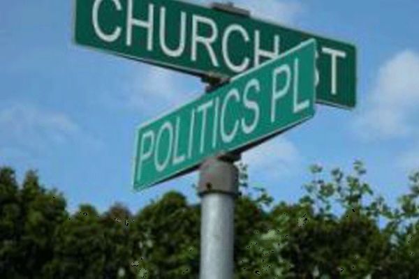 An image depicting the intersection between Church and politics. The Church in Togo and Ivory Coast has been accused by the governments of being partial.