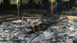 Burnt church at Saint Pierre parish in Douroum, Cameroon. Credit: ACN