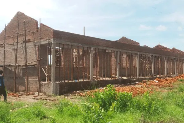 A four-classroom block under construction at the Nyumanzi Secondary School, Uganda. / Jesuit Refugee Service, (JRS)