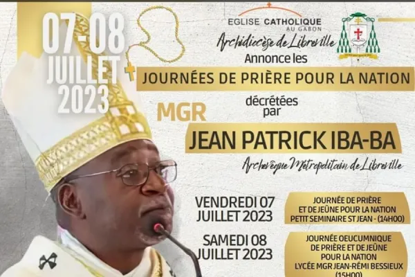 A poster announcing the national prayer days for peaceful elections in Gabon. Credit: Libreville Archdiocese