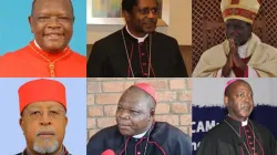 Top From Left to Right - Fridolin Cardinal Ambongo Besungu, Archbishop Andrew Nkea Fuanya, Archbishop Martin Kivuva Musonde, Bottom From Left to Right - Berhaneyesus Demerew Cardinal Souraphie, Dieudonné Cardinal Nzapalainga, Bishop Lucio Andrice Muandula |