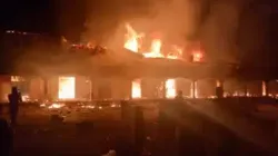 Screengrab of the parish house of St. Raphael Fadan Kamantan Catholic Church of Kafanchan Diocese set ablaze in a suspected kidnapping incident. Credit: Fr. Emmanuel Okolo