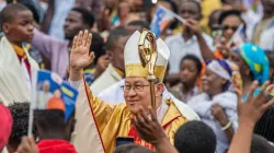 Luis Antonio Cardinal Tagle during Mass at the courtyard of the Our Lady of Mount Carmel Parish of Goma Diocese. Credit:  l'Université Catholique la Sapientia de Goma