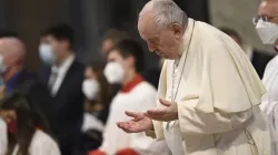 Pope Francis at the Divine Mercy Sunday Mass at St. Peter's Basilica on April 24, 2022. Vatican Media