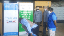 Officials of Catholic Relief Services (CRS), FAO, and WFP during the launch of a USAID funded project to mitigate the increasing concern over food security in urban centers of South Sudan. / ACI Africa