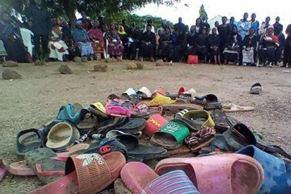 The shoes of children abducted from Bethel Baptist High School, Kaduna. Photo: Bosan Yakusak.