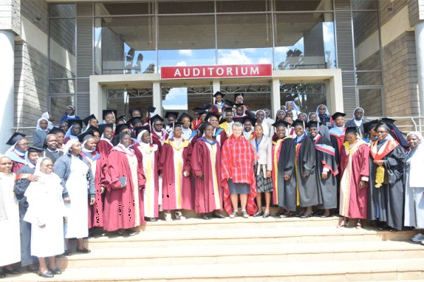 Group photo of African nuns who are members of Higher Education for Sisters in Africa (HESA) at CUEA on October 23, 2019 ahead of October 25 graduation / CUEA communications