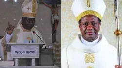 Bishop Simon Peter Kamomoe (right), the Auxiliary Bishop of Kenya’s Nairobi Archdiocese, and Archbishop Ignatius Ayau Kaigama (left) of Nigeria’s  Catholic Archdiocese of Abuja