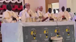 Michael Cardinal Czerny during Holy Mass at St. Theresa’s Kator Cathedral of Juba Archdiocese on Sunday, 4 February 2024. Credit: Ginaba Lino/Juba/South Sudan