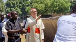 Before concluding his 8-day Trip to South Sudan Michael Cardinal Czerny blessed a boat that the local Caritas will use to transport migrants and refugees across the Nile River from Renk to Malakal. Credit: Dicastery for Promoting Integral Human Development (DPIHD)