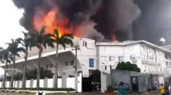 Fire incident at the headquarters of Christ Embassy church in Nigeria. Credit: Catholic Diocese of Sokoto