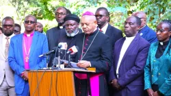 Bishop Willybard Lagho of Malindi Catholic Diocese reading a statement of the Interreligious Council of Kenya (IRCK) on Kenya's Controversial Finance Bill. Credit: IRCK Facebook page