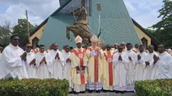 Archbishop John Wilson of the Catholic Archdiocese of Southwark in England with the members of the Missionary Society of St. Paul (MSP) he ordained during his visit to Nigeria. Credit: Catholic Archdiocese of Southwark