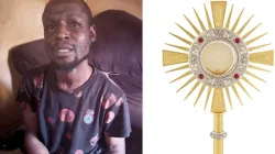 Abraham Abu, confesses to stealing the Monstrance containing the Blessed Sacrament from Archangels Police Chaplaincy in Nyanya of the Catholic Archdiocese of Abuja on August 20. Credit: ACI Africa