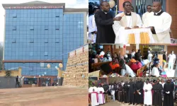 Archbishop Andrew Fuanya Nkea during the inauguration blessing of St. Blaise Catholic Hospital in Cameroon's Bamenda Archdiocese