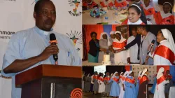 Fr. Charles Kitima delivering his keynote address to Catholic nuns graduating as social entrepreneurs. Credit: ACWECA