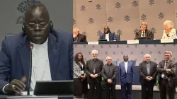 Stephen Ameyu Martin Cardinal Mulla at the Friday, 18 October 2024 Media Briefing at the Vatican. Credit: Vatican Media