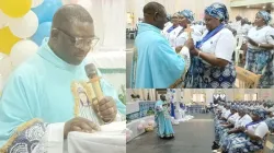 Fr. Christopher Geh Kum addressing the new leadership of the Catholic Women Association (CWA) in the Catholic Archdiocese of Douala in Cameroon. Credit: ACI Africa