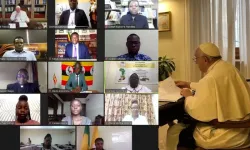 Pope Francis during the virtual dialogue with African Catholic students on Tuesday, 1 November 2022. Credit: PACTPAN