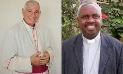 Bishop Gaetano Di Pierro (left) and Bishop Marcellin Randriamamonjy (right)