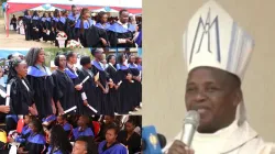 Bishop Joseph Maluki Mwongela during Our Lady of Lourdes Mutomo College of Health Sciences (OLLMCHS) 2nd graduation ceremony and the 60th anniversary of Our Lady of Lourdes Hospital Mutomo (OLLMH). Credit: Capuchin TV/OLLMCHS