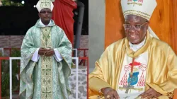 Jean-Pierre Cardinal Kutwa (right) and Bishop Gaspard Béby Gnéba (left)