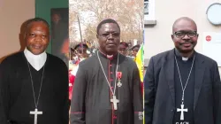 From left to right: Dieudonné Cardinal Nzapalainga, Bishop Nestor-Désiré Nongo-Aziagbia, Bishop Bertrand Guy Richard Appora-Ngalanibé. Credit: ACN