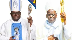 Bishop Michael Miabesue Bibi (left) and Bishop Emmanuel B. Bushu (right). Credit: Buea Diocese