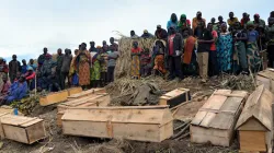 Mass burial for victims of violence in DR Congo's Ituri Province. Credit: Radio Okapi/Facebook