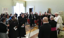 Pope Francis joines the Pontifical Commission for the Protection of Minors in prayer at the Vatican on March 7, 2024. / Credit: Vatican Media