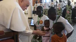 Pope Francis meets victims of violence from the Democratic Republic of Congo’s conflict-ridden eastern region. | Vatican Media