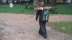 Fr. Ludovic Lado marching for Dialogue, Peace in the Anglophone Regions of Cameroon. / Fr. Ludovic Lado/Facebook Page.