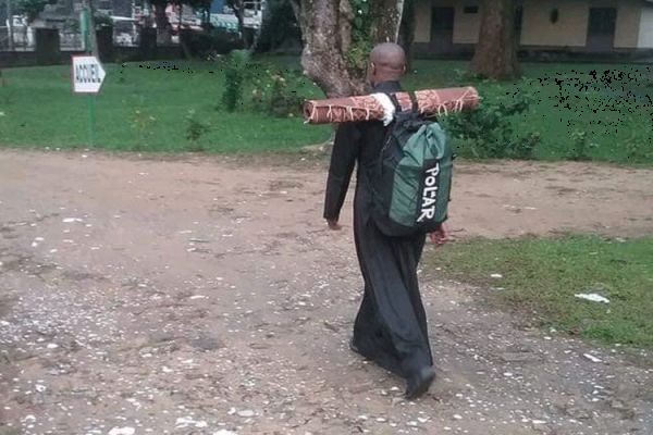 Fr. Ludovic Lado marching for Dialogue, Peace in the Anglophone Regions of Cameroon. / Fr. Ludovic Lado/Facebook Page.