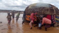 Family members trying to salvage property from their marooned house following flooding in Kenya's Marsabit Diocese on November 21, 2019 / Caritas Marsabit, Kenya