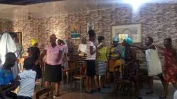 Children exchange pleasantries after Sunday Holy Mass at St. Mary's, Fatima Interim Care Center. Credit: ACI Africa